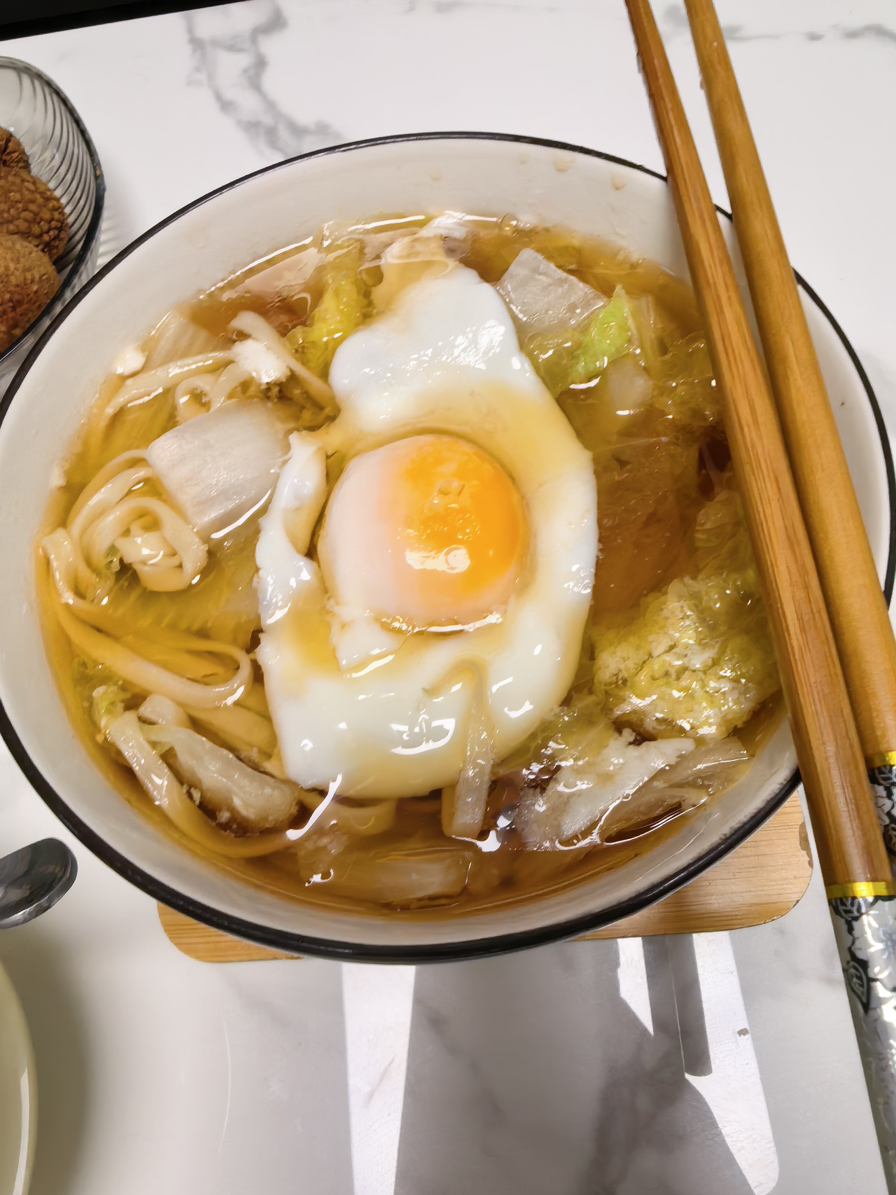 🍜 阳春面（清汤荷包蛋面）